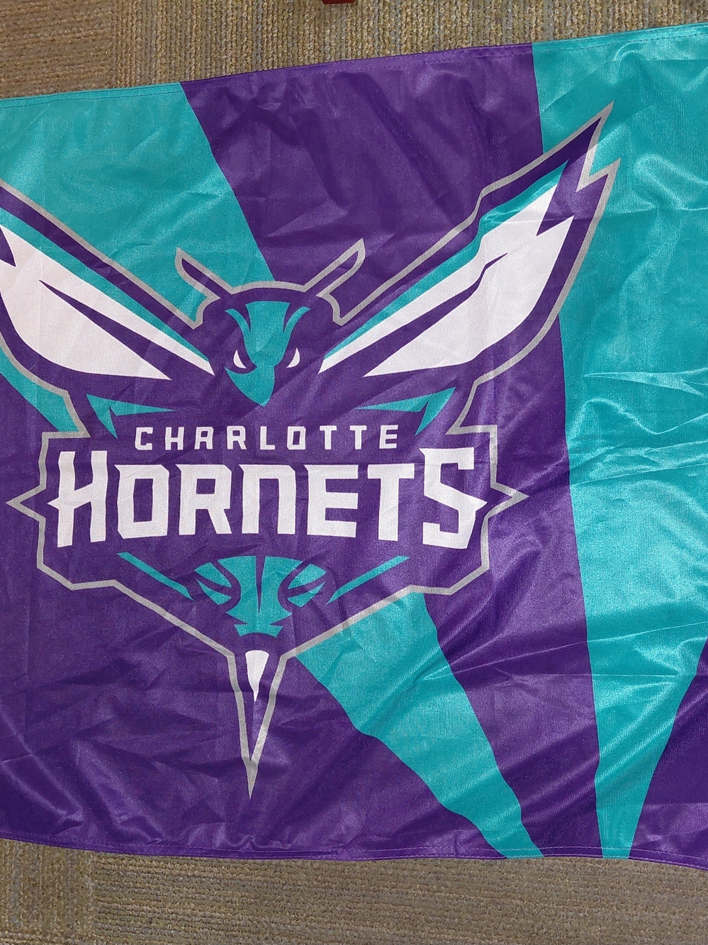 NBA Charlotte Hornets Purple and Teal Flag